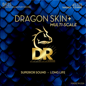 DR Dragon Skin+ DBQM5-45 Quantum Nickel Bass Guitar Strings: 45-125 Multi-Scale