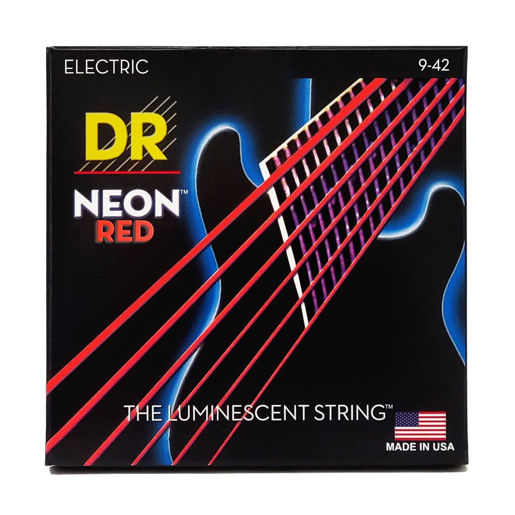 DR HI-DEF NEON NRE-9 RED Colored Electric Guitar Strings: Light 9-42