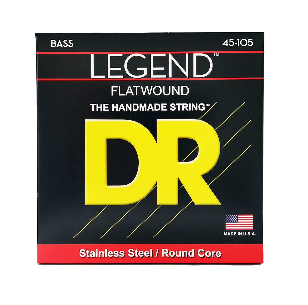 DR LEGEND FL-45 Polished Flatwound Stainless Steel Bass Guitar Strings: Medium 45-105