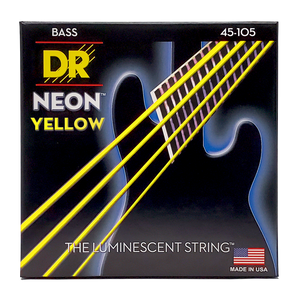 DR HI-DEF NEON NYB-45 Yellow Colored Bass Guitar Strings: Medium 45-105