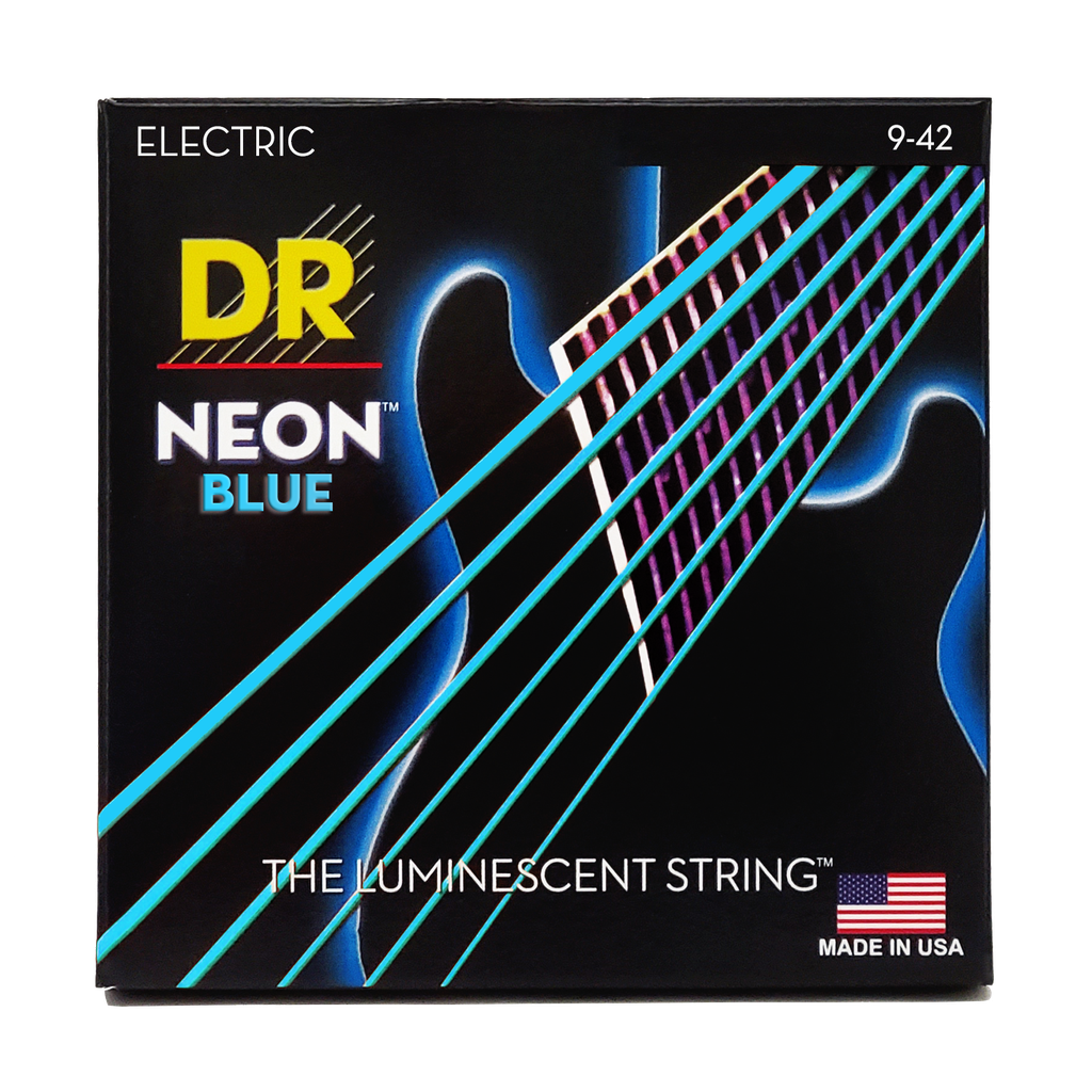 DR HI-DEF NEON NBE-9 BLUE Colored Electric Guitar Strings: Light 9-42