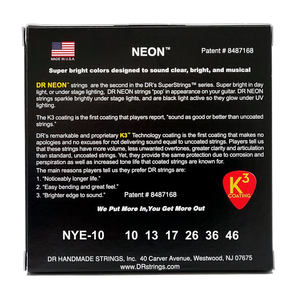 DR HI-DEF NEON NYE-10 YELLOW Colored Electric Guitar Strings: Medium 10-46