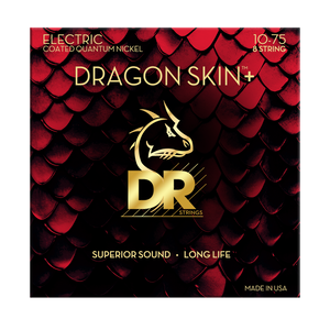 DR Dragon Skin+ DEQ-8/10 Electric Guitar Strings: 8-String 10-75