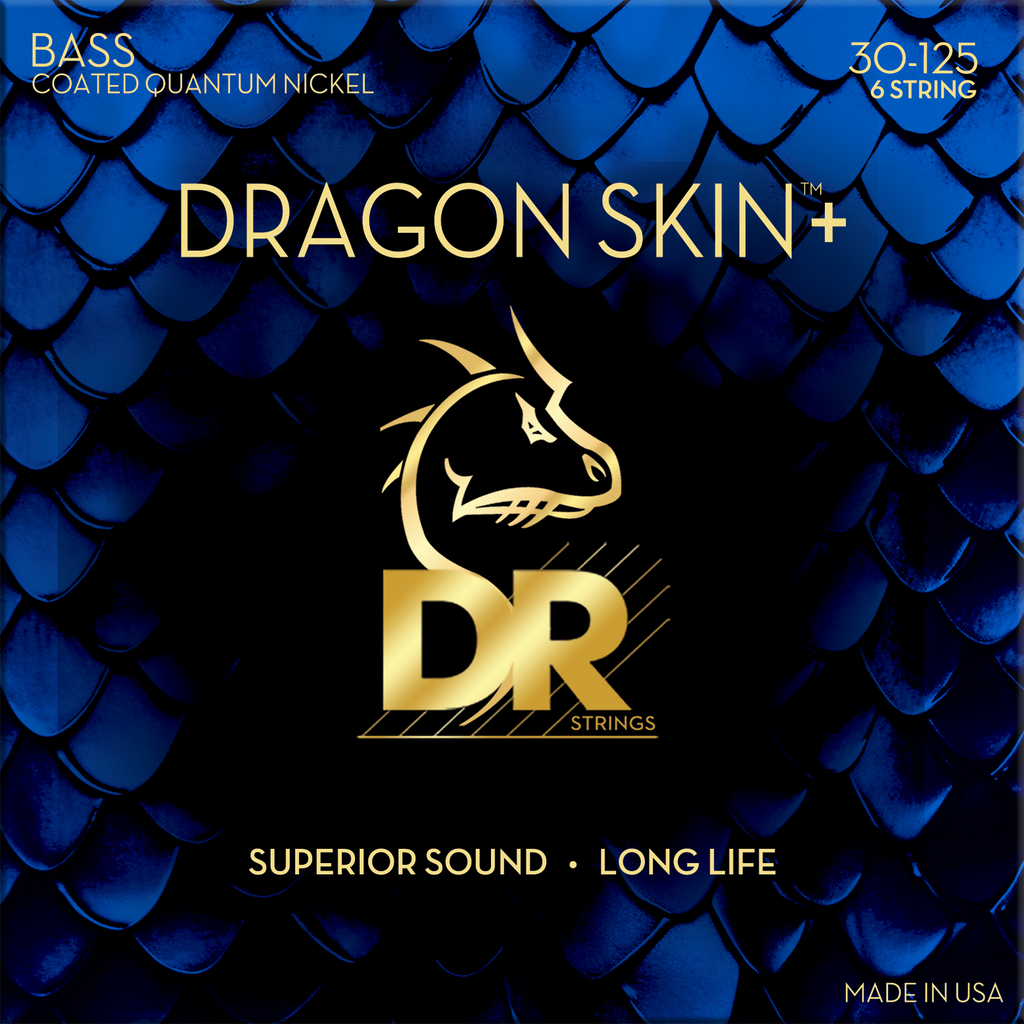 DR Dragon Skin+ DBQ6-30 Quantum Nickel Bass Guitar Strings: 30-125