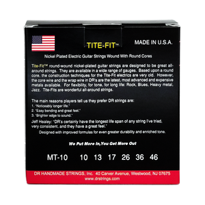 3 Pack DR TITE-FIT MT-10-3PK Nickel Plated Electric Guitar Strings: Medium 10-46