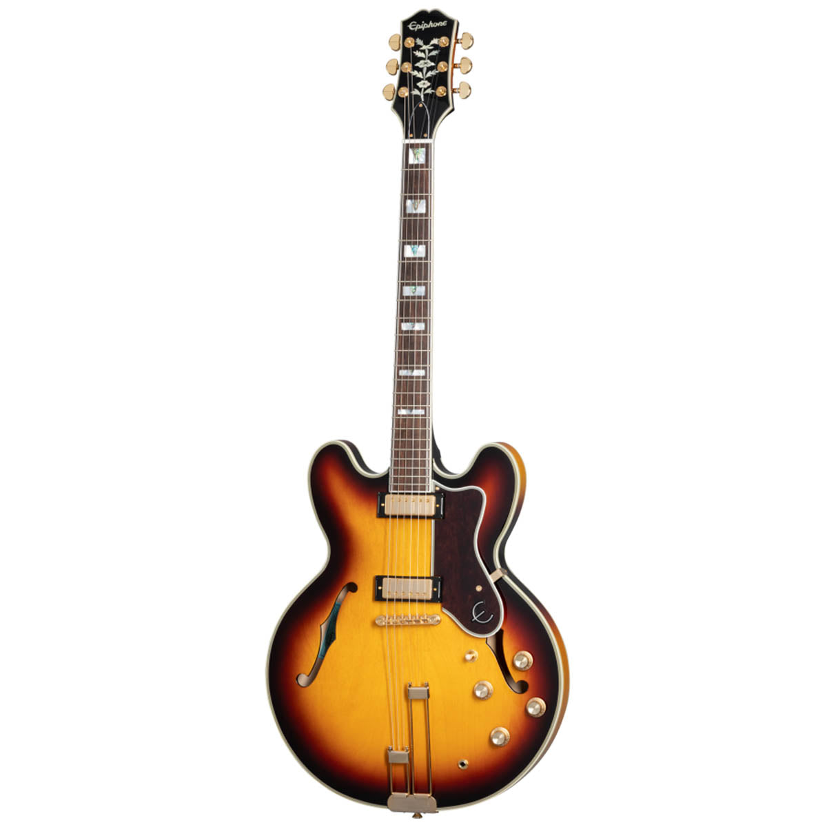 Epiphone Sheraton Frequensator Electric Guitar Semi-Hollow Left Handed Vintage Sunburst w/ Gig Bag - EOSHVSGH1L