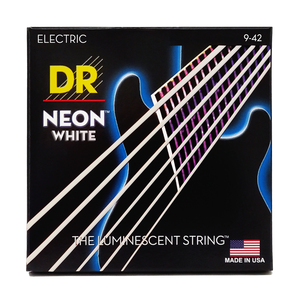 DR HI-DEF NEON NWE-9 WHITE Colored Electric Guitar Strings: Light 9-42