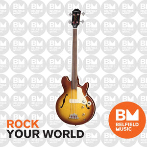 Epiphone Jack Casady Signature Fretless Bass Guitar Aged Royal Tan - EOJCBARTNH1F