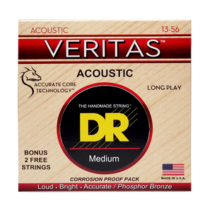 DR VERITAS VTA-13 Coated Core Technology Acoustic Guitar Strings: Medium 13-56