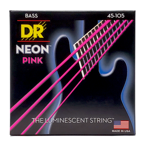 DR HI-DEF NEON NPB-45 Pink Colored Bass Guitar Strings: Medium 45-105