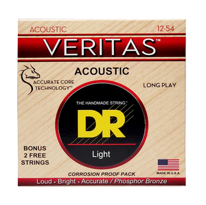 DR VERITAS VTA-12 Coated Core Technology Acoustic Guitar Strings: Light 12-54