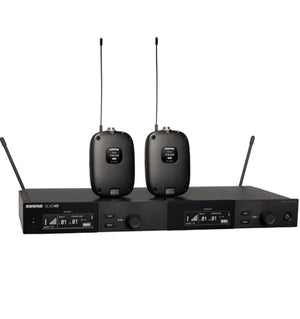 Shure SLX-D Wireless Digital Lapel System Dual Channel w/ WL185 Lapel Mics & SLXD4D Digital Receiver (H57 = 520-564MHz)