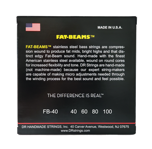 DR FAT-BEAM FB-40 Stainless Steel Bass Guitar Strings: Light 40-100