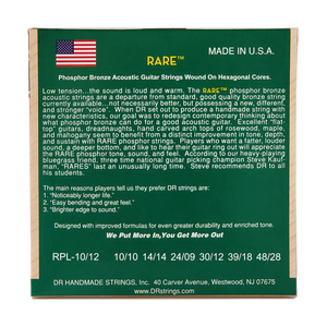 DR RARE RPL-10/12 Phosphor Bronze Acoustic Guitar Strings: 12-String Extra Light 10-48