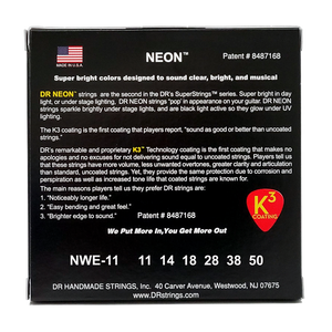 DR HI-DEF NEON NWE-11 WHITE Colored Electric Guitar Strings: Heavy 11-50