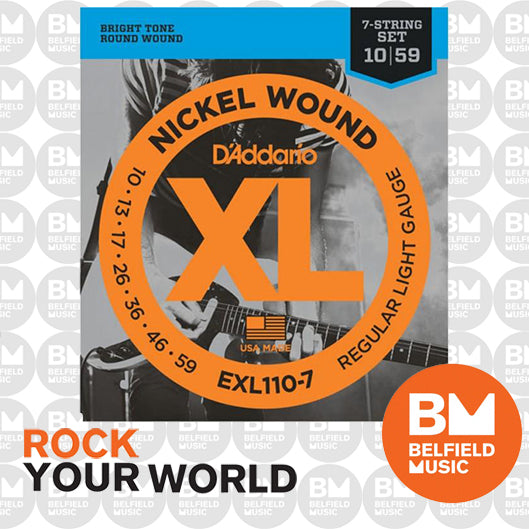 D Addario EXL110 7 Electric Guitar Strings XL 7 Str Nickel Wound