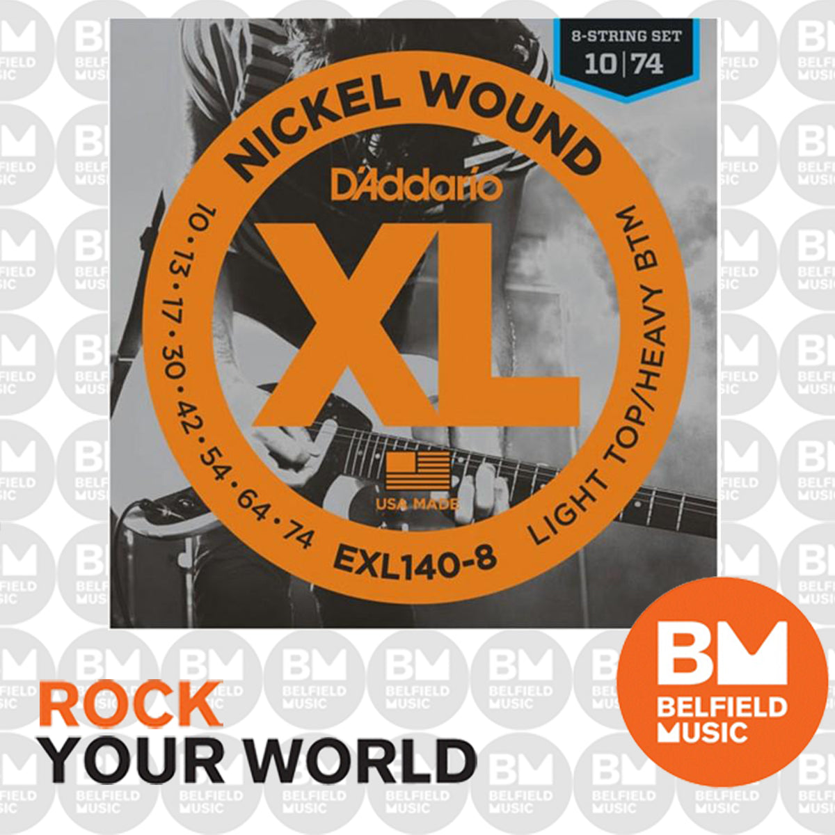 D Addario EXL140 8 Electric Guitar Strings XL 8 Str Nickel Wound