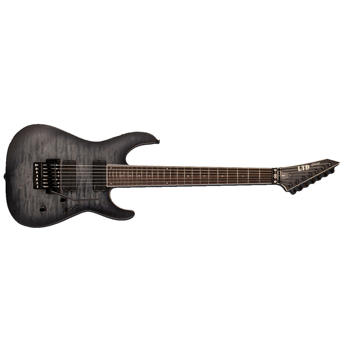 ESP LTD M-1007 QM Electric Guitar Quilted Maple See Thru Black Satin w/ Fishmans - LM-1007QMSTBLKS