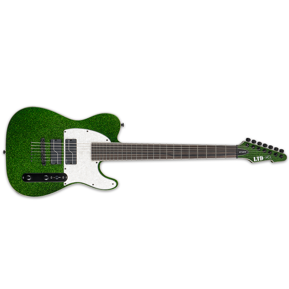 ESP LTD SCT-607B Baritone Stef Carpenter Signature 7-String Electric Guitar Green Sparkle - LSC-607BGSP