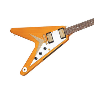 Epiphone 1958 Korina Flying V Electric Guitar Aged Natural & White Pickguard w/ Hardcase - IGCKFVWANAGH1