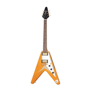 Epiphone 1958 Korina Flying V Electric Guitar Aged Natural & White Pickguard w/ Hardcase - IGCKFVWANAGH1