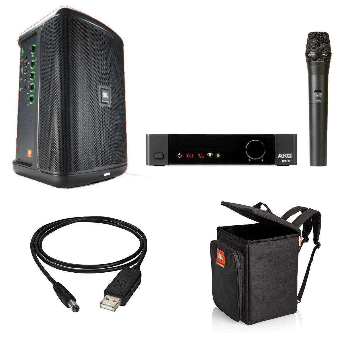 JBL EON ONE Compact Bundle w AKG DMS100 Wireless Microphone JBL