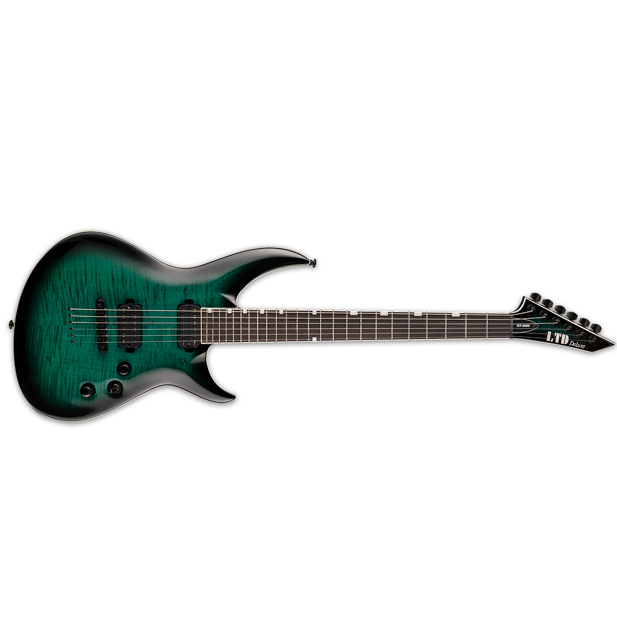 ESP LTD H3-1000 Horizon III Electric Guitar Flamed Maple Black Turquoise Burst w/ Duncans