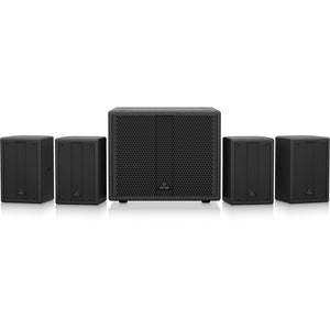 Behringer SAT 1004 PA Bundle Active 8inch Subwoofer w/ 4x 4inch Passive Speakers