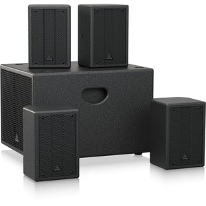 Behringer SAT 1004 PA Bundle Active 8inch Subwoofer w/ 4x 4inch Passive Speakers