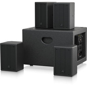 Behringer SAT 1004 PA Bundle Active 8inch Subwoofer w/ 4x 4inch Passive Speakers