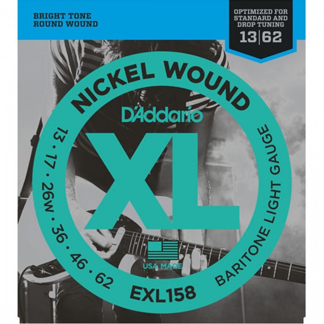 D Addario EXL158 Electric Guitar Strings XL Nickel Wound Baritone