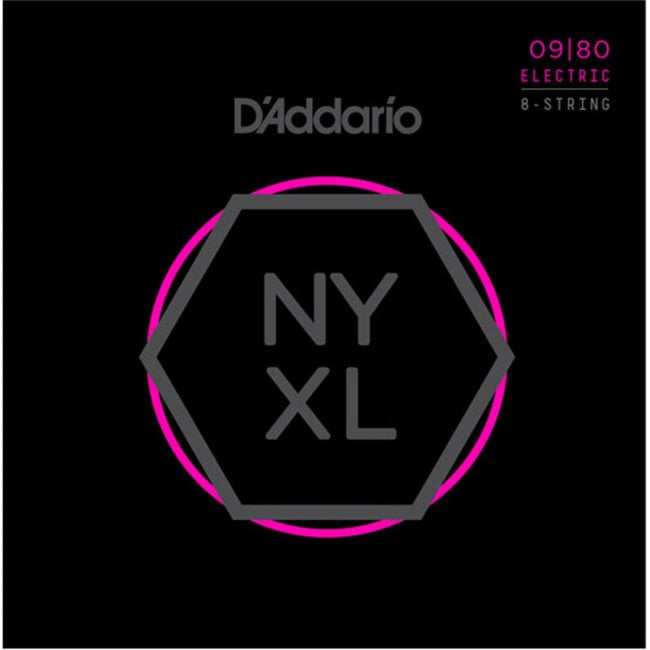 D Addario NYXL0980 Electric Guitar Strings 8 Str Nickel Wound 9 80