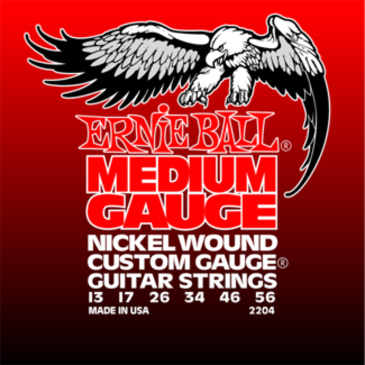 Ernie Ball 2204 Electric Guitar Strings Nickel Wound w/ Wound G Medium 13-56