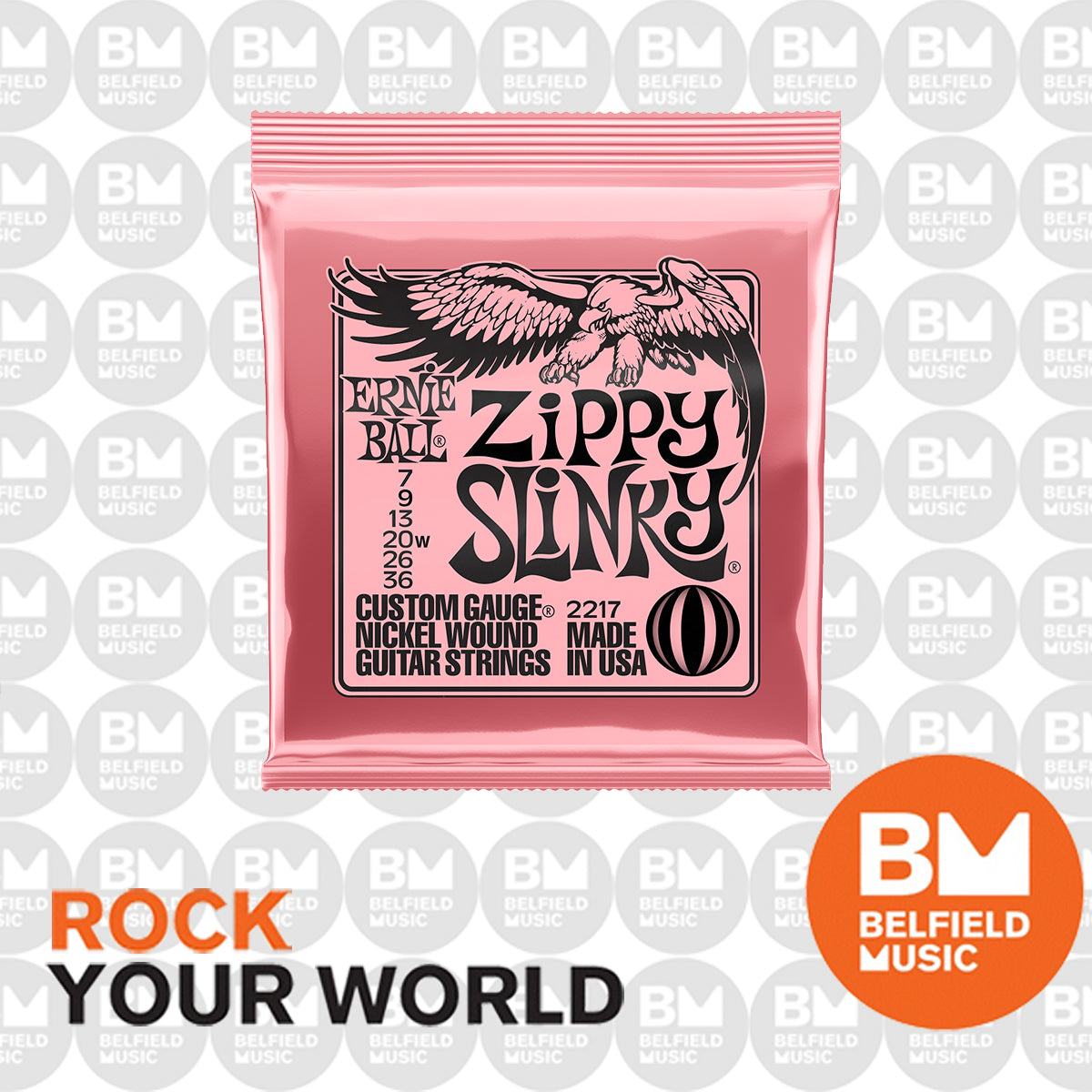 Ernie Ball 2217 Electric Guitar Strings Slinky Nickel Wound Zippy