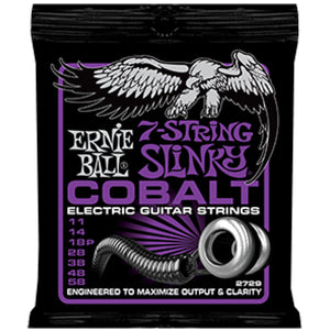 Ernie Ball 2729 Cobalt Electric Guitar Strings 7-String Power Slinky 11-58