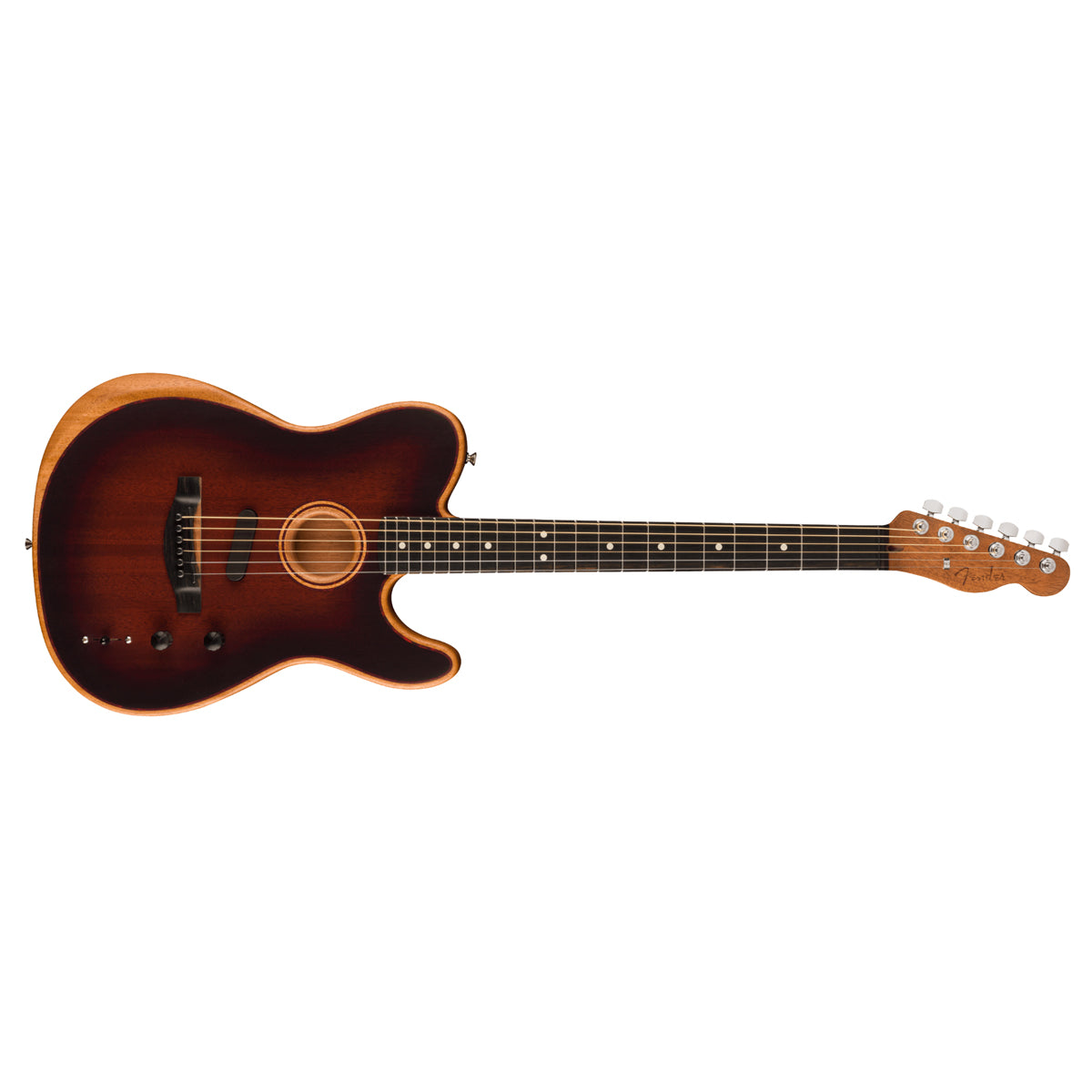 Fender American Acoustasonic Telecaster Guitar All-Mahogany Ebony Fingerboard Bourbon Burst - 0972013137