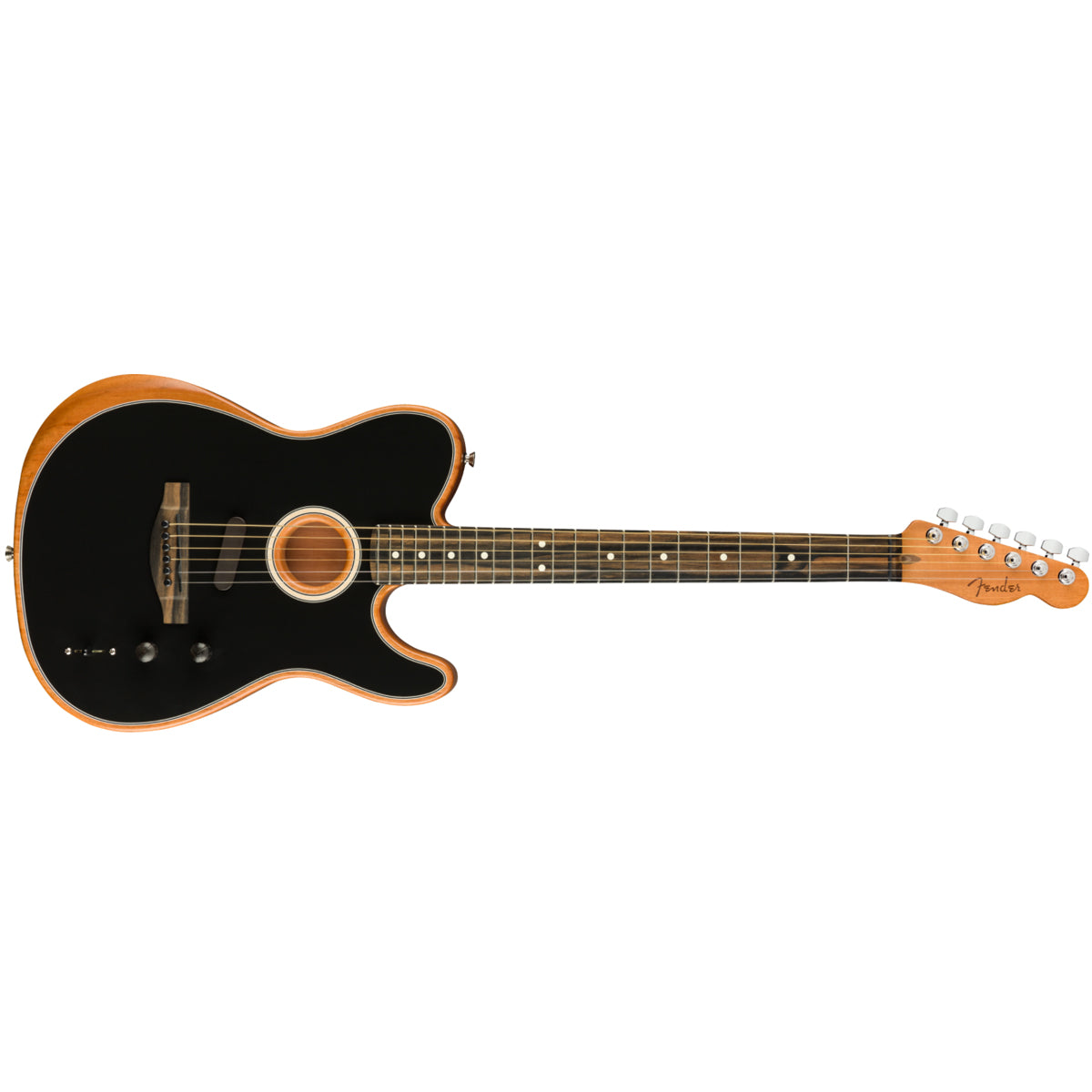 Fender American Acoustasonic Telecaster Guitar Ebony Fingerboard Black - 0972013206