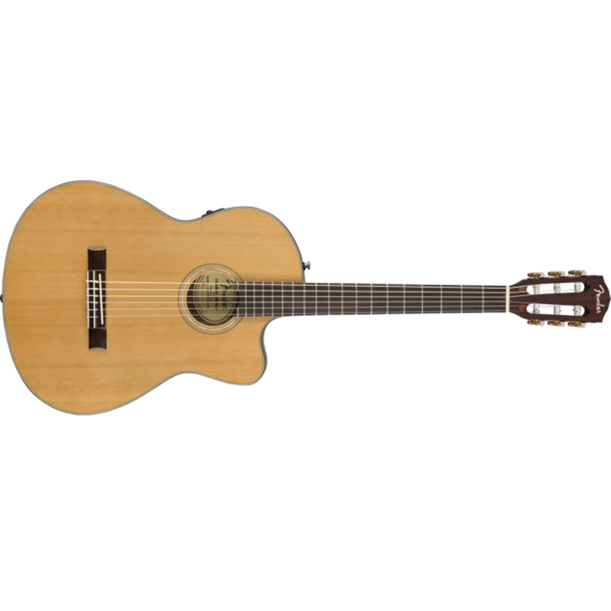 Fender CN-140SCE Classical Nylon Acoustic Guitar Natural w/ Cutaway, Pickup & Case - 0970264321