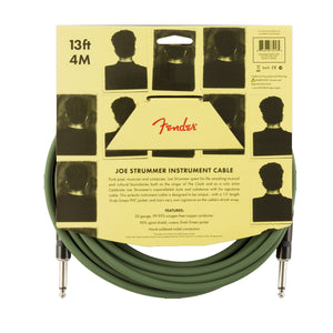 Fender Strummer Pro Guitar Cable 4m (13ft) Instrument Lead Drab Green Joe Strummer Signature - 0990810276