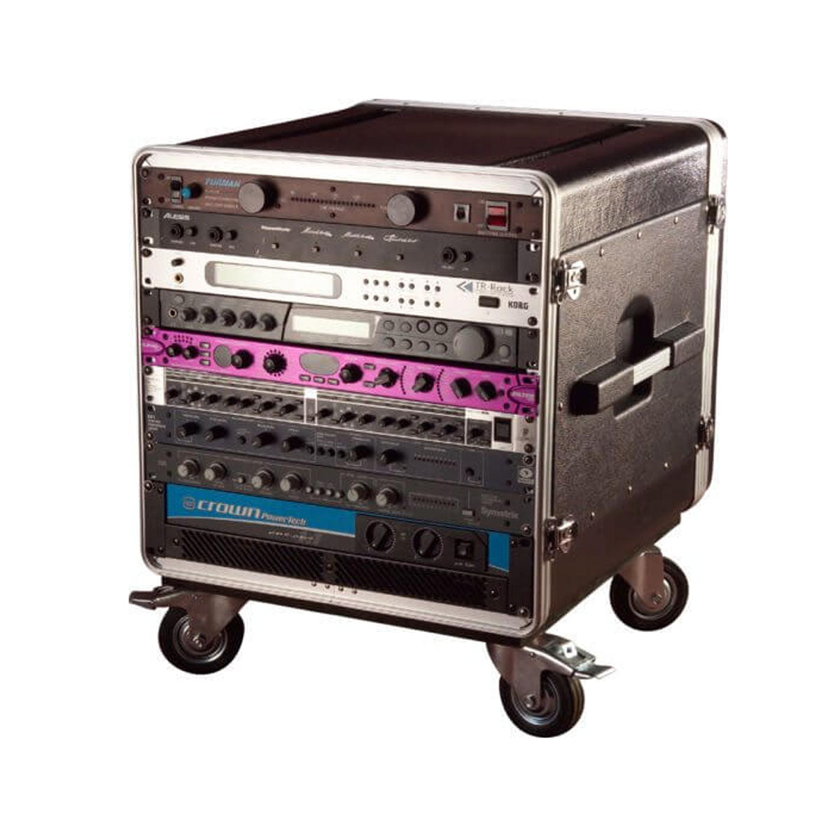 Gator GRC-BASE-10 Molded PE Audio Console Rack 10U 21inch Deep w/ Casters