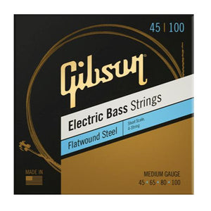 Gibson Flatwound Bass Guitar Strings Short Scale Medium 45-100 - SBG-FWSSM