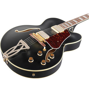 Ibanez AF75G BKF Artcore Semi Hollow Electric Guitar Black Flat