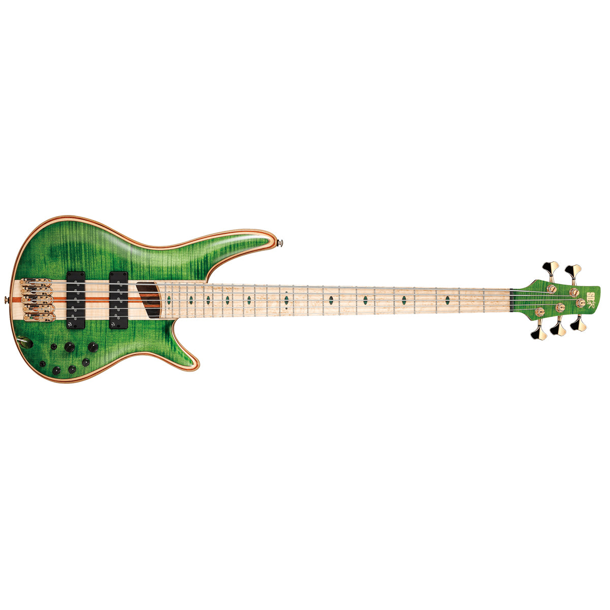 Ibanez SR5FMDX Premium Bass Guitar 5-String Emerald Green Low Gloss w/ Gig Bag