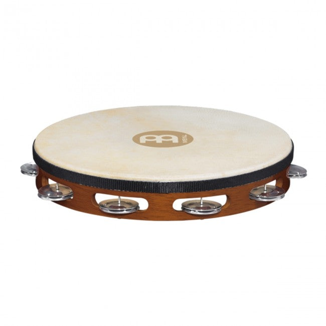 Meinl TAH1A-AB Headed Wood Tambourine African Brown w/ 1 Row Aluminum Jingles