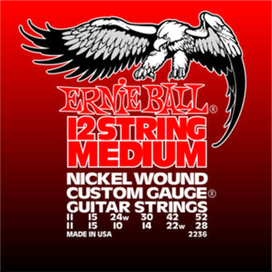 Ernie Ball 2236 Electric Guitar Strings 12-String Nickel Wound w/ Wound G Medium 11-52 & 11-28