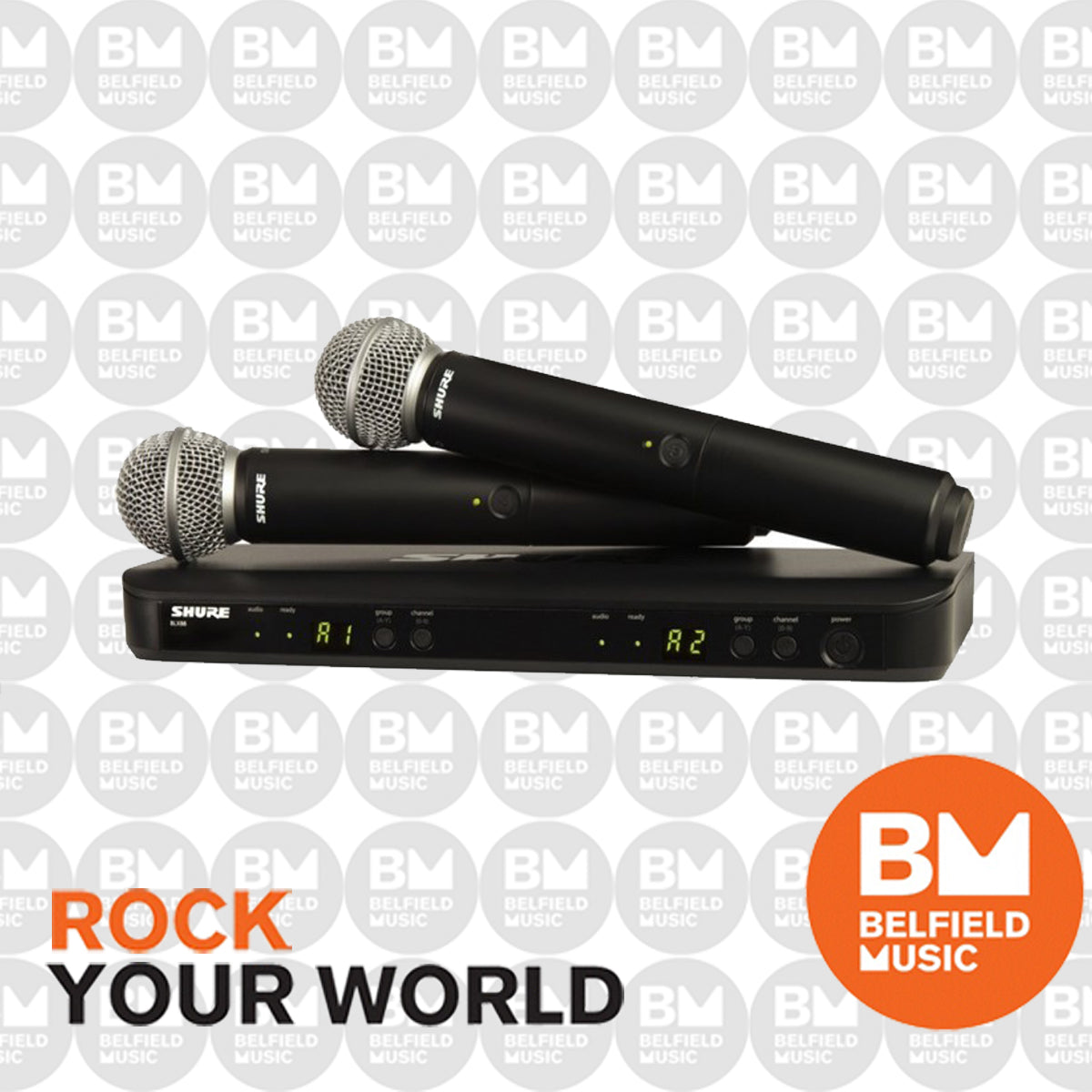 Belfield　Music　Mic　BLX288/SM58　Microphone　Handheld　Dual　System　Shure　Wireless