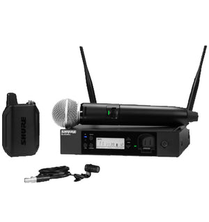 Shure GLX-D+ Wireless Digital Combo System w/ WL185 & SM58 Mic Dual Band 2.4/5.8GHz