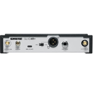 Shure GLXD4R+ Wireless Digital Receiver Half Rack w/ Rack-mount Hardware Dual Band 2.4/5.8GHz